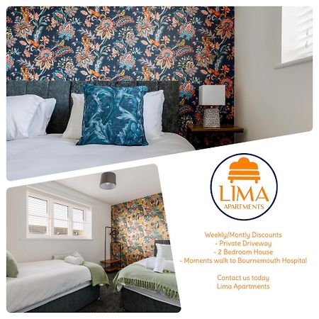 2 Bedroom House-Driveway - Bournemouth Hospital - Long Stay Discounts - Lima Apartments Ltd Extérieur photo